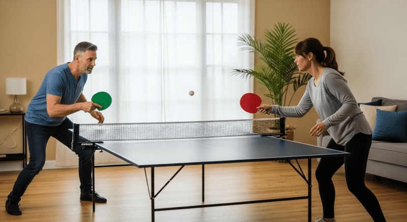 بازی کردن تنیس روی میز در خانه